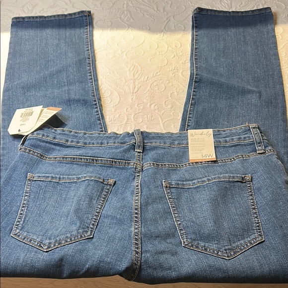 Wonderly Mid-Rise Straight Blue Jeans. NWT 14W - Picture 5 of 9